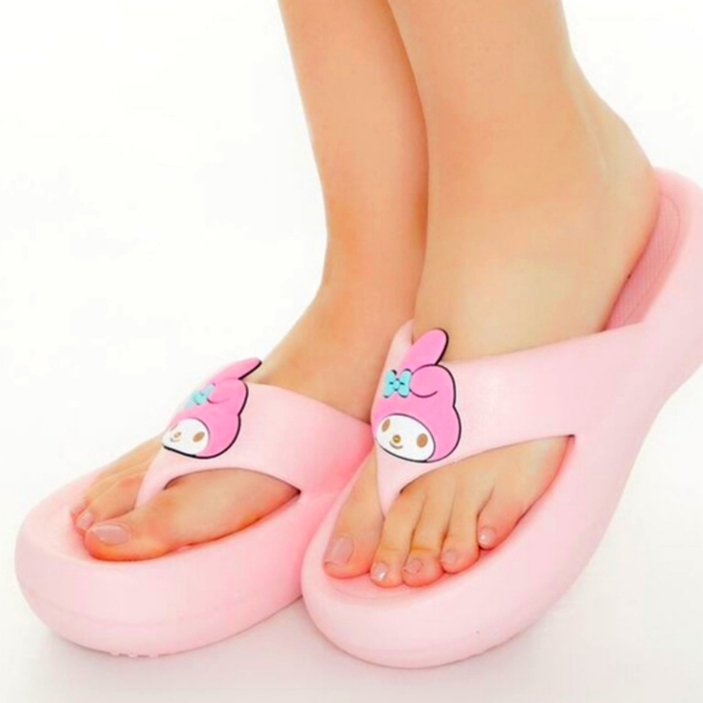 Sanrio My Melody Pink Kids Sandals Flip Flops Flatform Hello Kitty & Friends